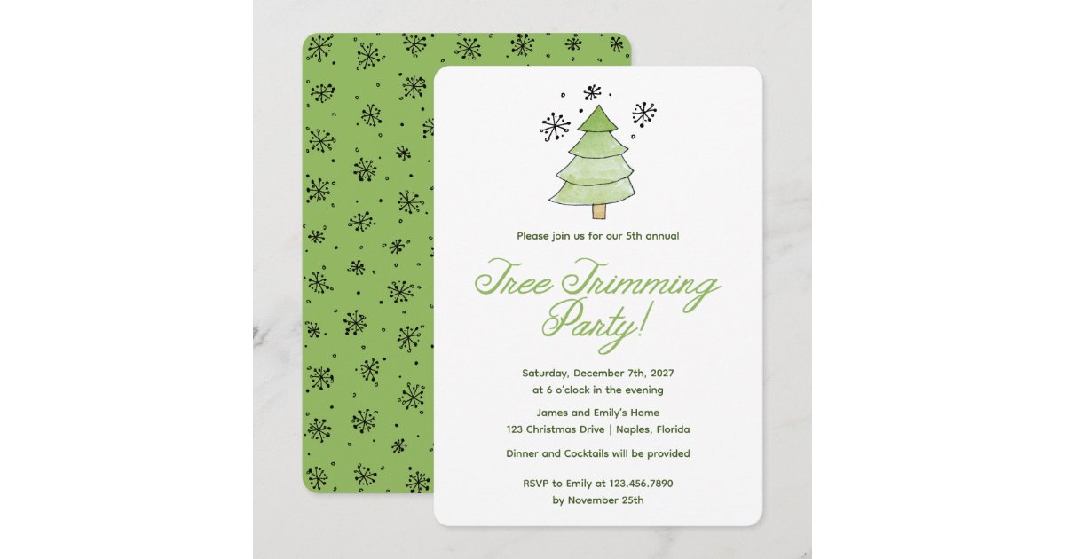 Whimsical Christmas Tree Trimming Party Invitation Zazzle