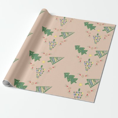 Whimsical Christmas Tree Wrapping Paper