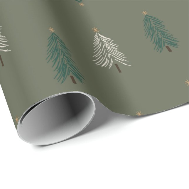 Whimsical Christmas Tree Wrapping Paper (Roll Corner)