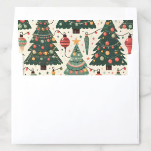 Whimsical Christmas Trees and Ornaments Pattern Envelope Liner