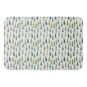 Whimsical Christmas Trees Bath Mat