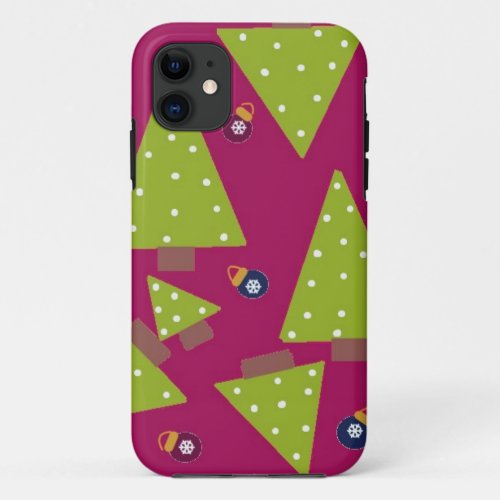 Whimsical Christmas Trees iPhone 11 Case
