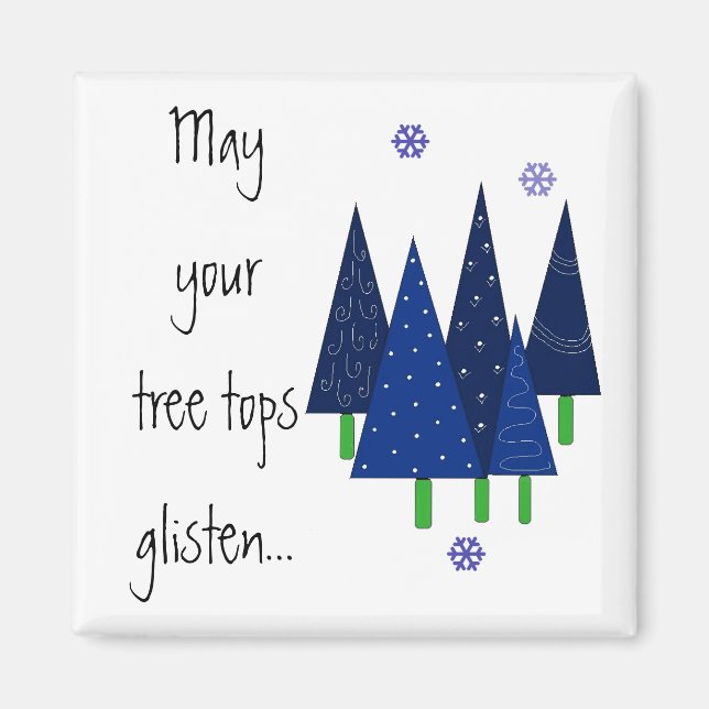 Whimsical Christmas Trees Magnet (Front)