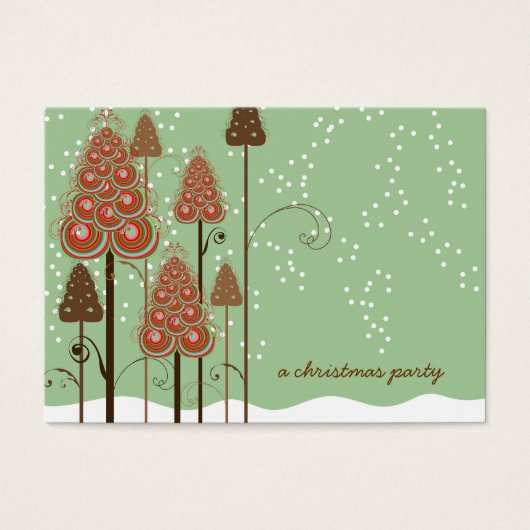 Whimsical Christmas Trees Mini Invite / Thank You/ (Front)