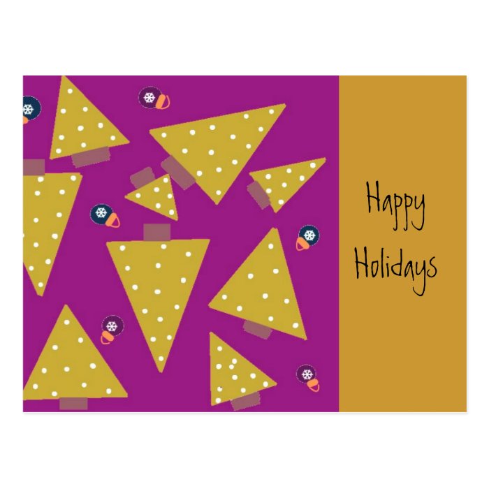 Whimsical Christmas Trees Postcard