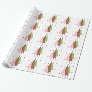 Whimsical Christmas Trees Wrapping Paper