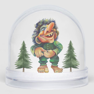 Whimsical Christmas Troll Funny Nordic Scandinavia Snow Globe