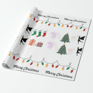 Whimsical christmas wrapping paper with fairy dust