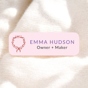 Whimsical Christmas Wreath for Makers Name Tag