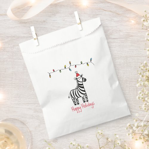 Whimsical Christmas Zebra Favor Bag