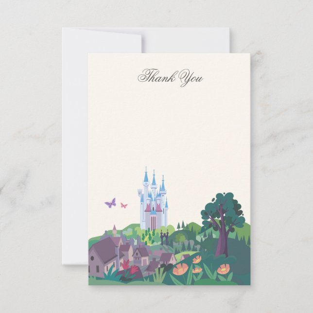 Whimsical Cinderella Castle Baby Shower Thank You (Front)
