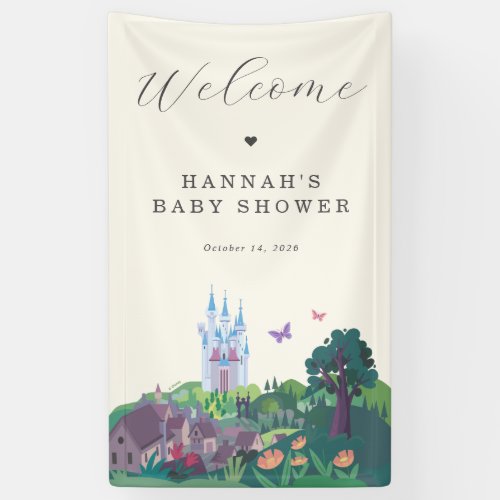 Whimsical Cinderella Castle Baby Shower Welcome Banner