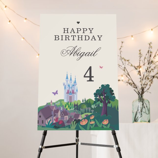 Whimsical Cinderella Castle Girl's Birthday Foam Board (In Situ (Stand))