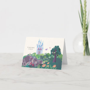 Whimsical Cinderella Castle Wedding Thank You Card