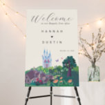 Whimsical Cinderella Castle Wedding Welcome Sign