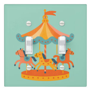 Whimsical Circus Carousel Light Switch Cover