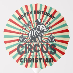 Whimsical Circus Sunburst Kids Birthday Party Balloon