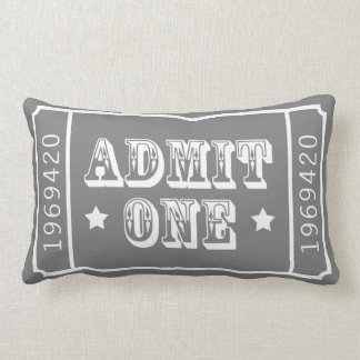 Whimsical Circus Theatre Ticket Admit One Lumbar Pillow