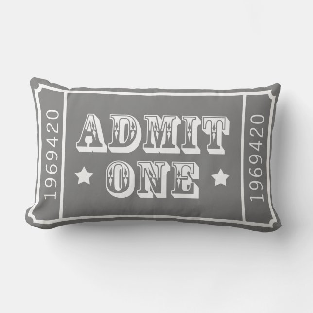 Whimsical Circus Theatre Ticket Admit One Lumbar Pillow (Front)