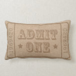 Whimsical Circus Theatre Ticket Admit One Lumbar Pillow<br><div class="desc">Circus Theatre Ticket Admit One design in neutral browns. Step right up! This whimsical nostalgic design will be a perfect addition to your theatre or game room.  Additional colors available.</div>