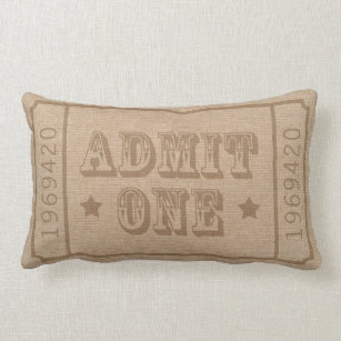 Whimsical Circus Theatre Ticket Admit One Lumbar Pillow