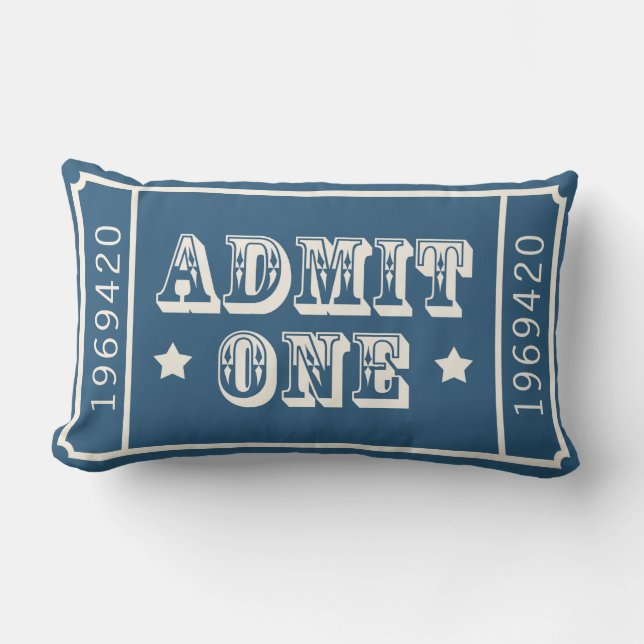 Whimsical Circus Theatre Ticket Admit One Lumbar Pillow (Front)