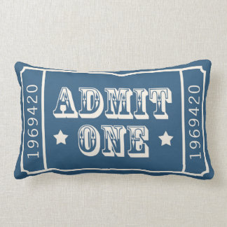 Whimsical Circus Theatre Ticket Admit One Lumbar Pillow