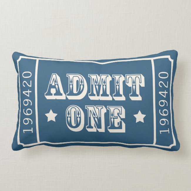 Whimsical Circus Theatre Ticket Admit One Lumbar Pillow