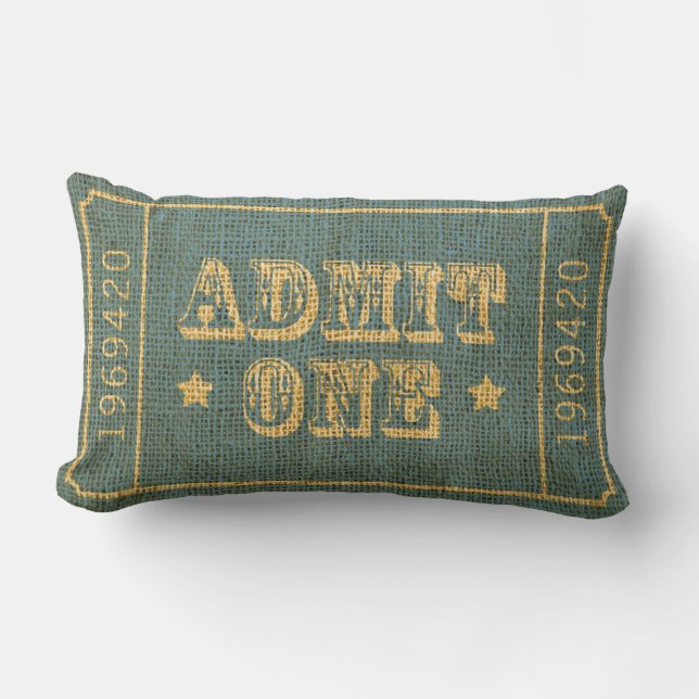 Whimsical Circus Theatre Ticket Admit One Lumbar Pillow (Front)