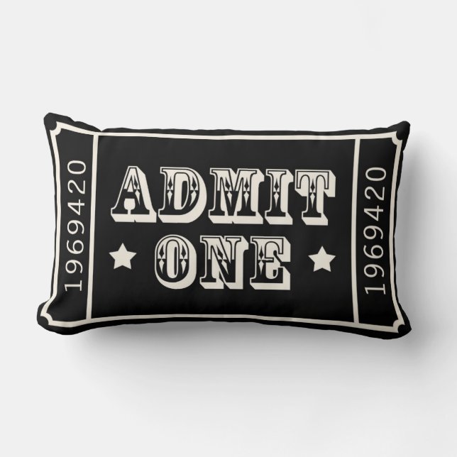 Whimsical Circus Theatre Ticket Admit One Lumbar Pillow (Front)