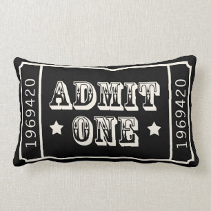 Whimsical Circus Theatre Ticket Admit One Lumbar Pillow