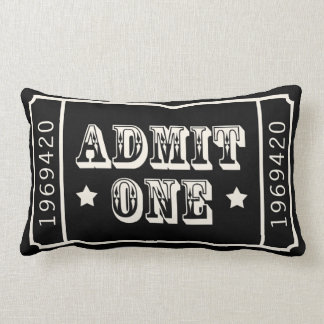 Whimsical Circus Theatre Ticket Admit One Lumbar Pillow