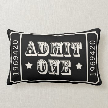 Whimsical Circus Theatre Ticket Admit One Lumbar Pillow by AnyTownArt at Zazzle
