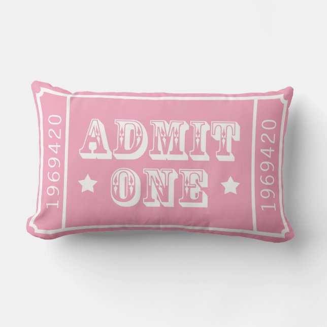 Whimsical Circus Theatre Ticket Admit One Lumbar Pillow (Front)