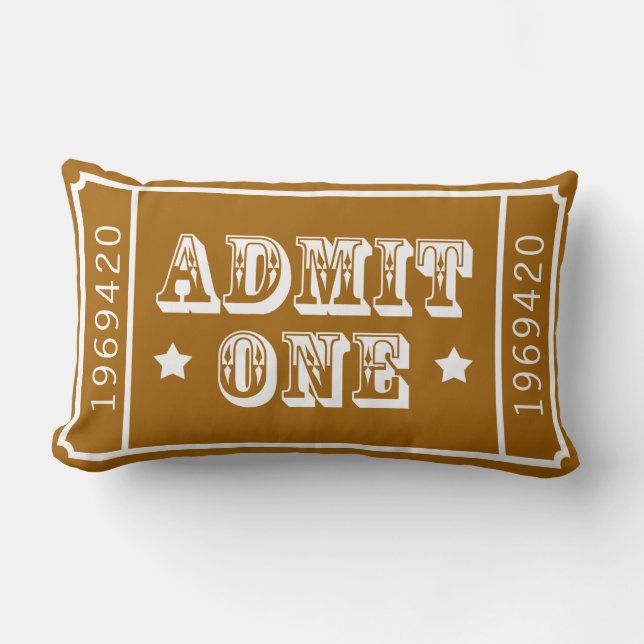 Whimsical Circus Theatre Ticket Admit One Lumbar Pillow (Front)