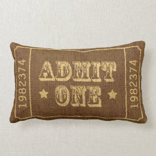 Whimsical Circus Theatre Ticket Admit One Lumbar Pillow