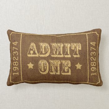 Whimsical Circus Theatre Ticket Admit One Lumbar Pillow by AnyTownArt at Zazzle