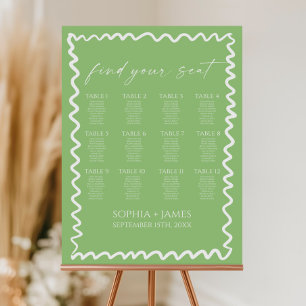 Whimsical Citrus Green Wedding Seating Chart Foam Board