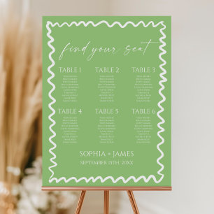 Whimsical Citrus Green Wedding Seating Chart Foam Board