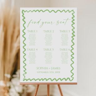 Whimsical Citrus Green Wedding Seating Chart Foam Board
