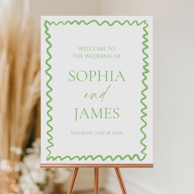 Whimsical Citrus Green Wedding Welcome Sign (Creator Uploaded)