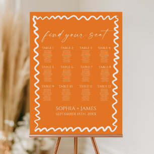 Whimsical Citrus Orange Wedding Seating Chart Foam Board
