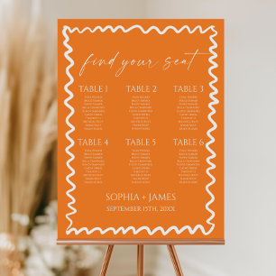 Whimsical Citrus Orange Wedding Seating Chart Foam Board