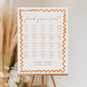 Whimsical Citrus Orange Wedding Seating Chart Foam Board