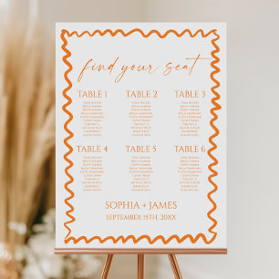 Whimsical Citrus Orange Wedding Seating Chart Foam Board