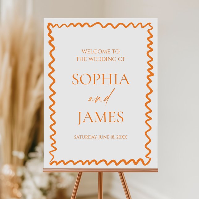 Whimsical Citrus Orange Wedding Welcome Sign (Creator Uploaded)
