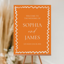 Whimsical Citrus Orange Wedding Welcome Sign