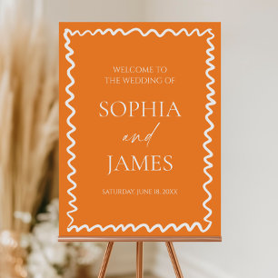 Whimsical Citrus Orange Wedding Welcome Sign
