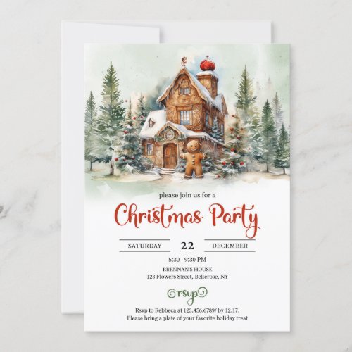 Whimsical Classic gingerbread decorating party Invitation