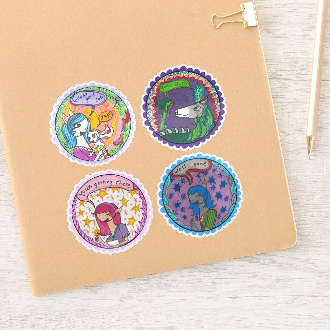 Whimsical Classroom Rewards Sticker Sheet (Notebook)